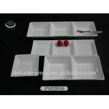 high white ceramic divided plate